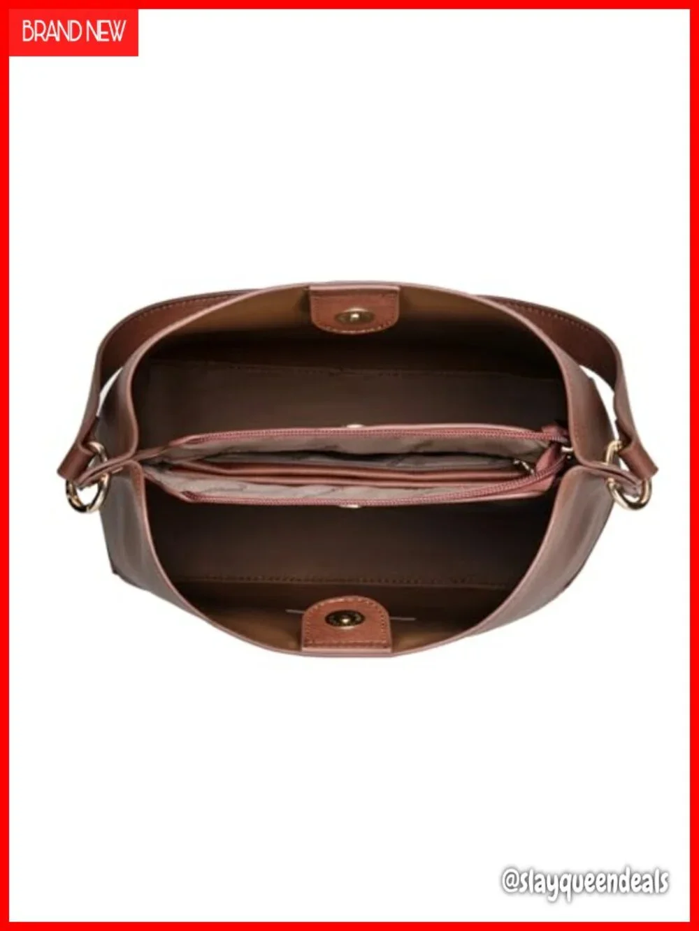 Medium Hobo Bag with 3 Compartments, Faux Leather Shoulder Purse, Detachable